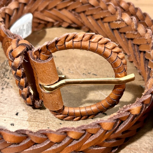 Boden Woven Leather Belt Tan main image 4